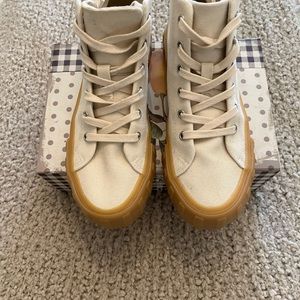 ZARA high top sneakers. Canvas material. Size 36 EU or fits a size 6 women
